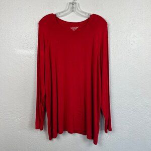 Coldwater Creek Women's Red Sleepwear Long Sleeve Shirt Size XL